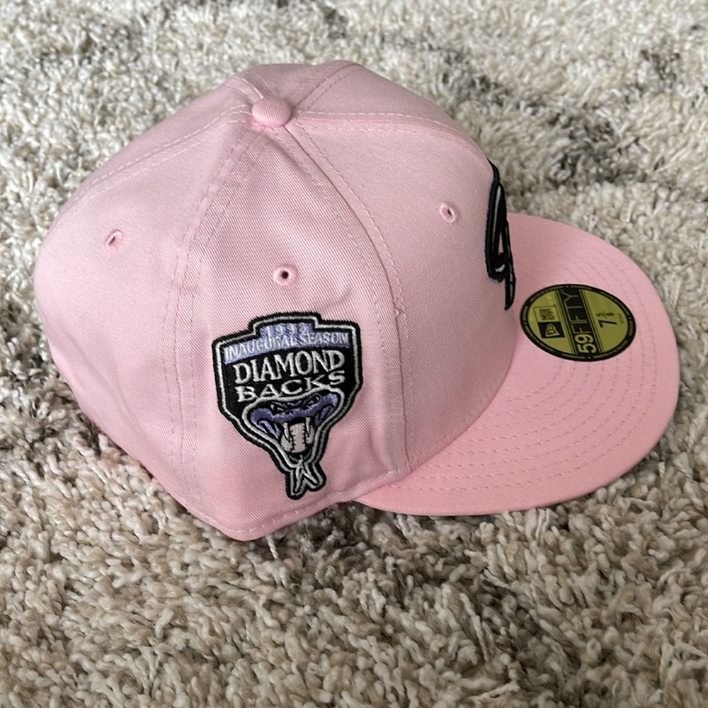 New Era 59Fifty Arizona Diamondbacks Fitted Hat Size 7 5/8 Lavender UV 98 Patch - Picture 2 of 6